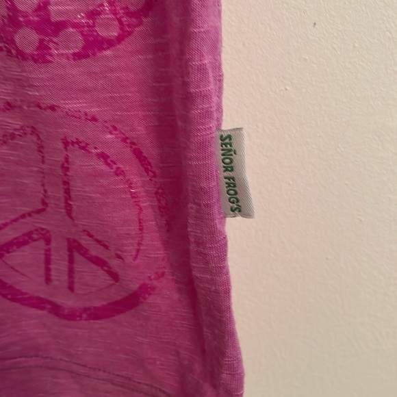 Senor Frog’s Juniors Peace T-Shirt Color Purple Size X-Large - Picture 3 of 8